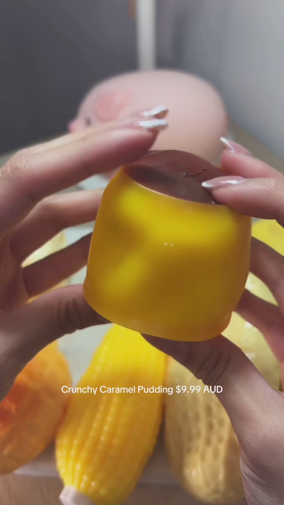 Crunchy Caramel Pudding Squishy